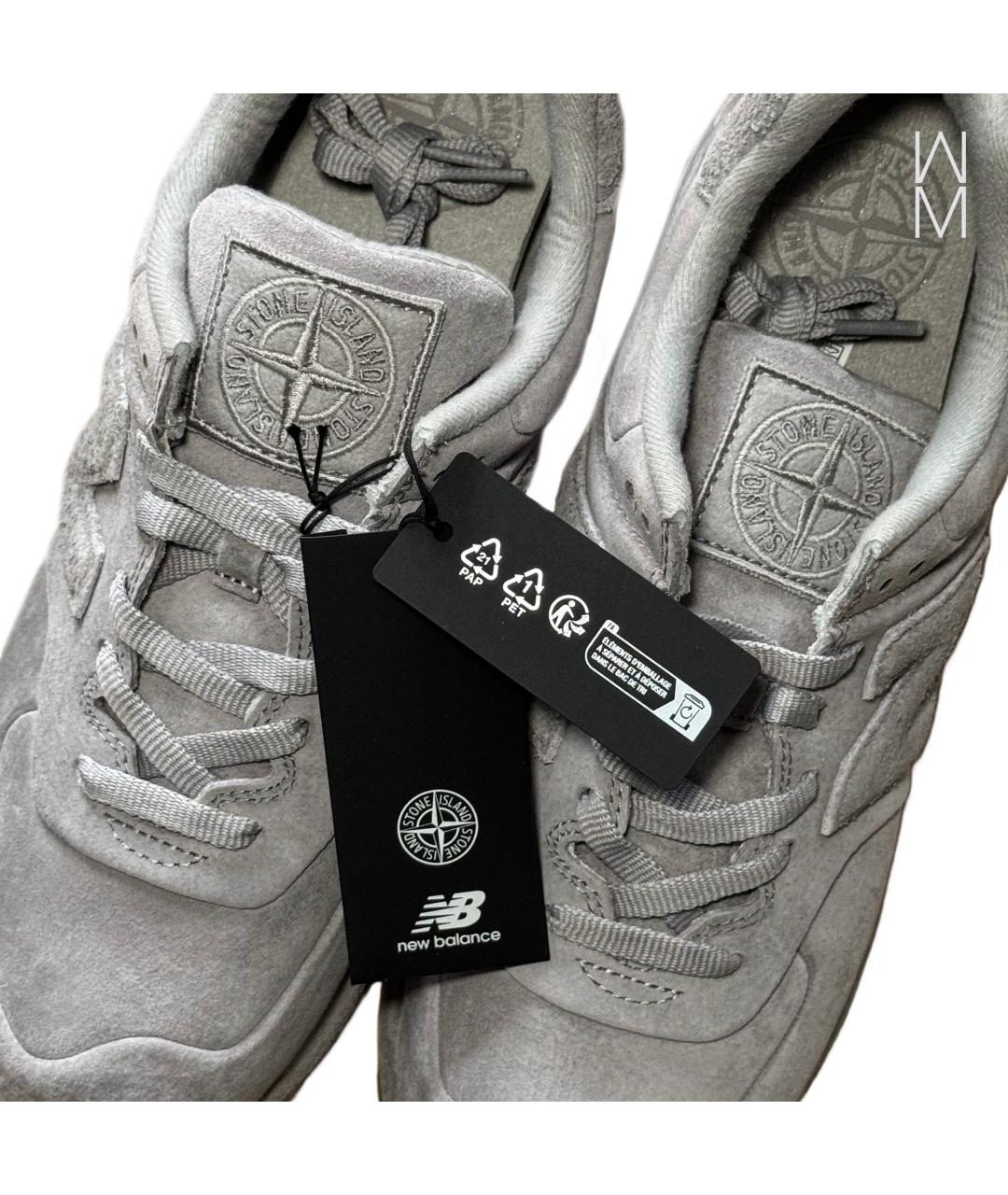 NEW BALANCE Серые замшевые низкие кроссовки / кеды, фото 3