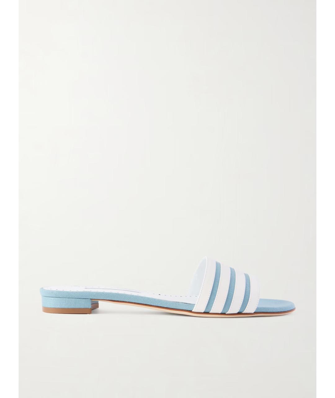 MANOLO BLAHNIK Голубые шлепанцы, фото 7