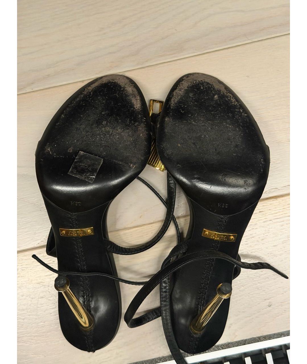 TOM FORD Черные кожаные босоножки, фото 5