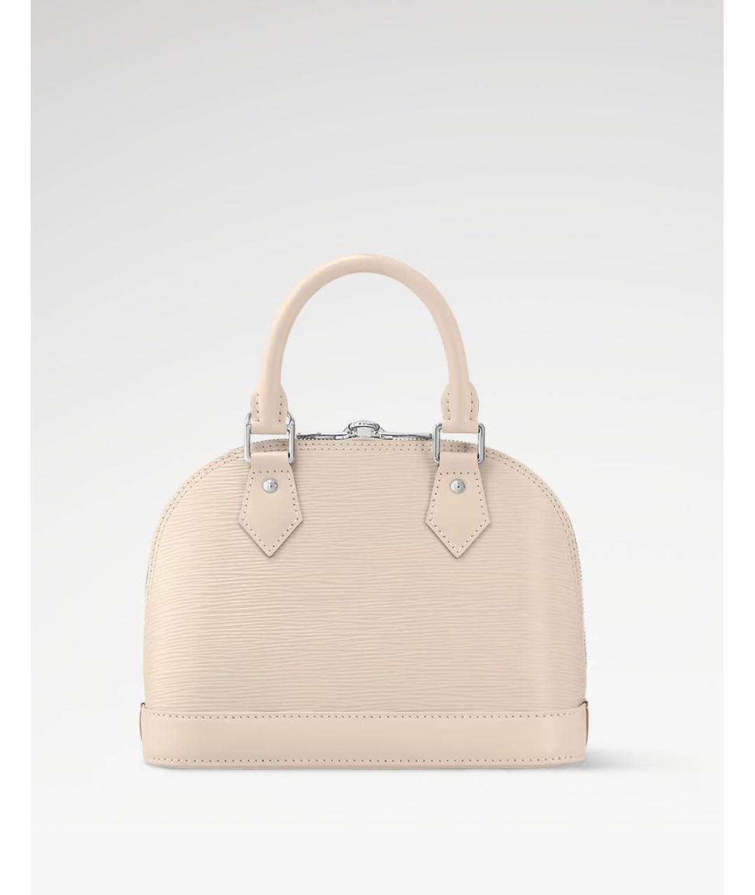 LOUIS VUITTON Бежевая кожаная сумка с короткими ручками, фото 8