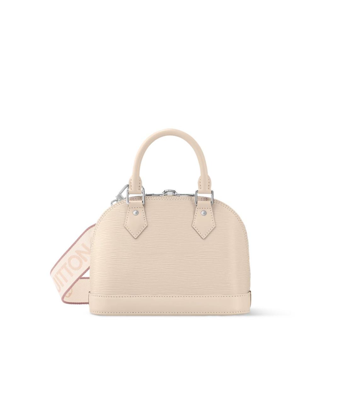 LOUIS VUITTON Бежевая кожаная сумка с короткими ручками, фото 2