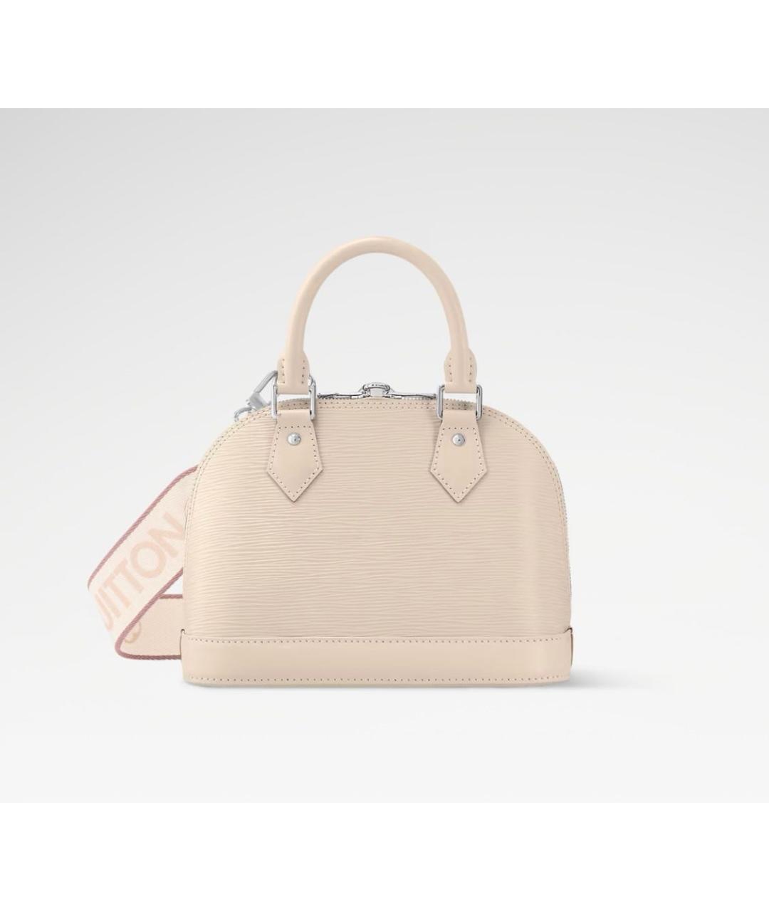 LOUIS VUITTON Бежевая кожаная сумка с короткими ручками, фото 7