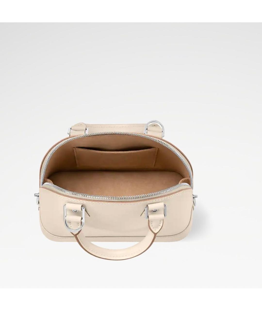 LOUIS VUITTON Бежевая кожаная сумка с короткими ручками, фото 4