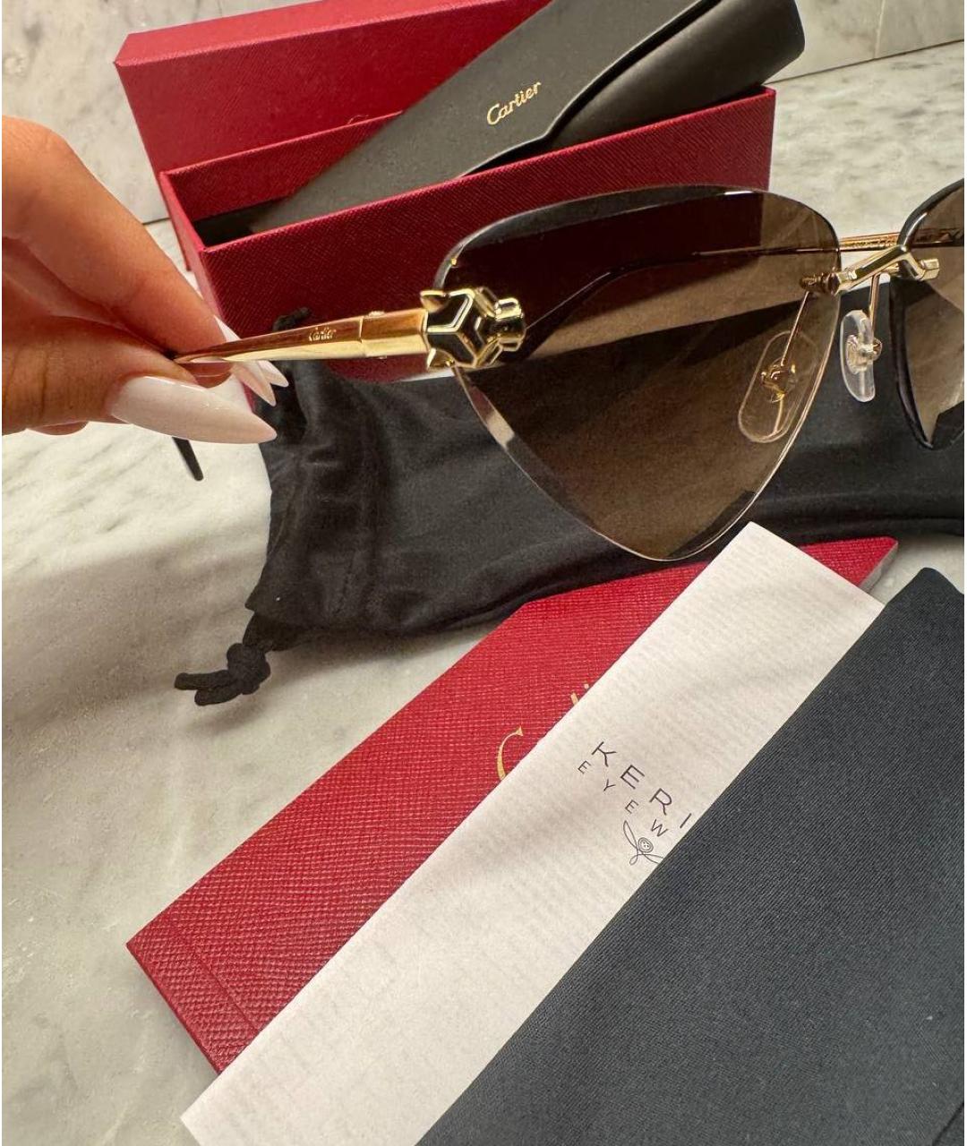 CARTIER Коричневые солнцезащитные очки, фото 2