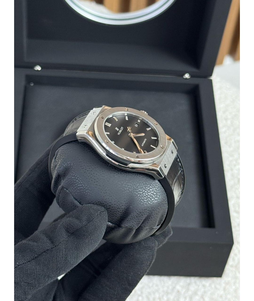 HUBLOT Черные титановые часы, фото 4