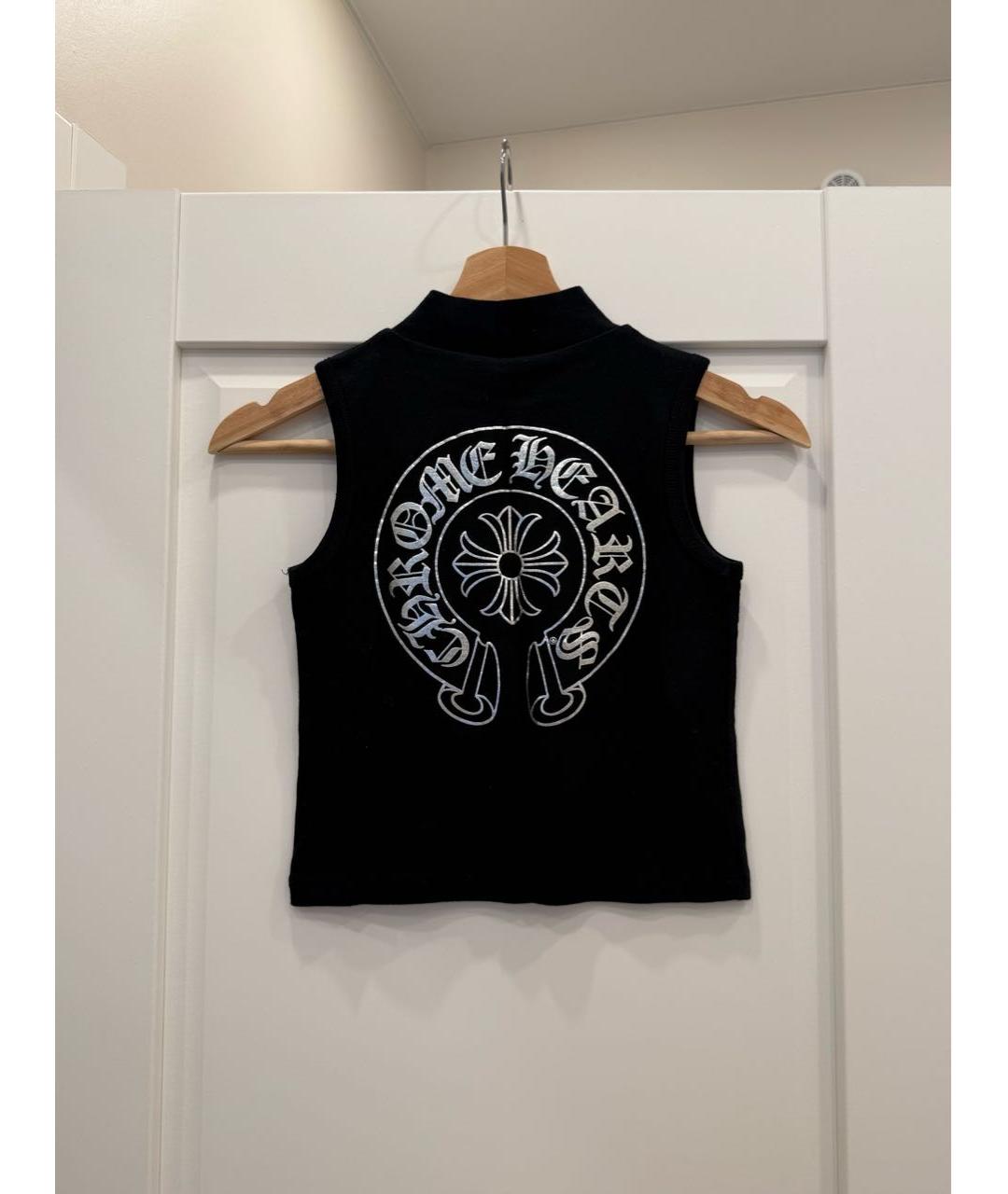 CHROME HEARTS Черная хлопковая майка, фото 2
