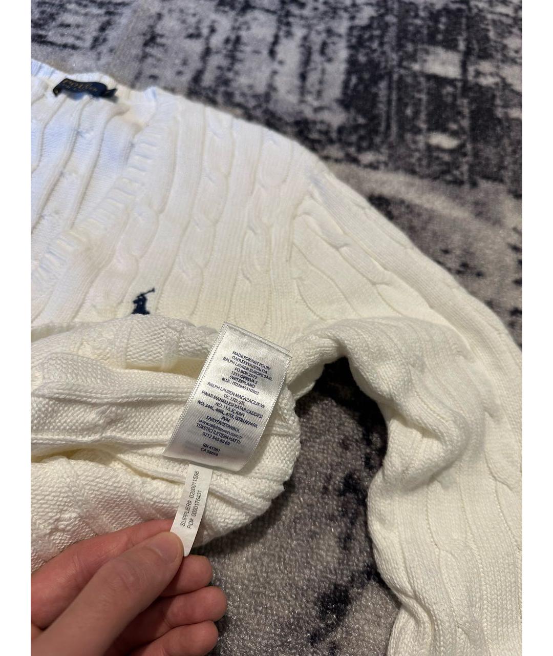 POLO RALPH LAUREN Белый хлопковый джемпер / свитер, фото 6