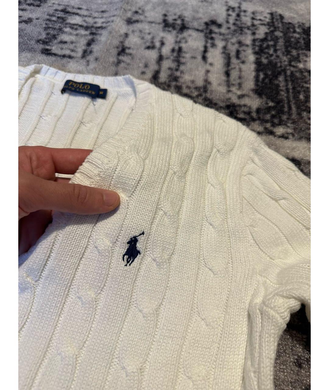POLO RALPH LAUREN Белый хлопковый джемпер / свитер, фото 3
