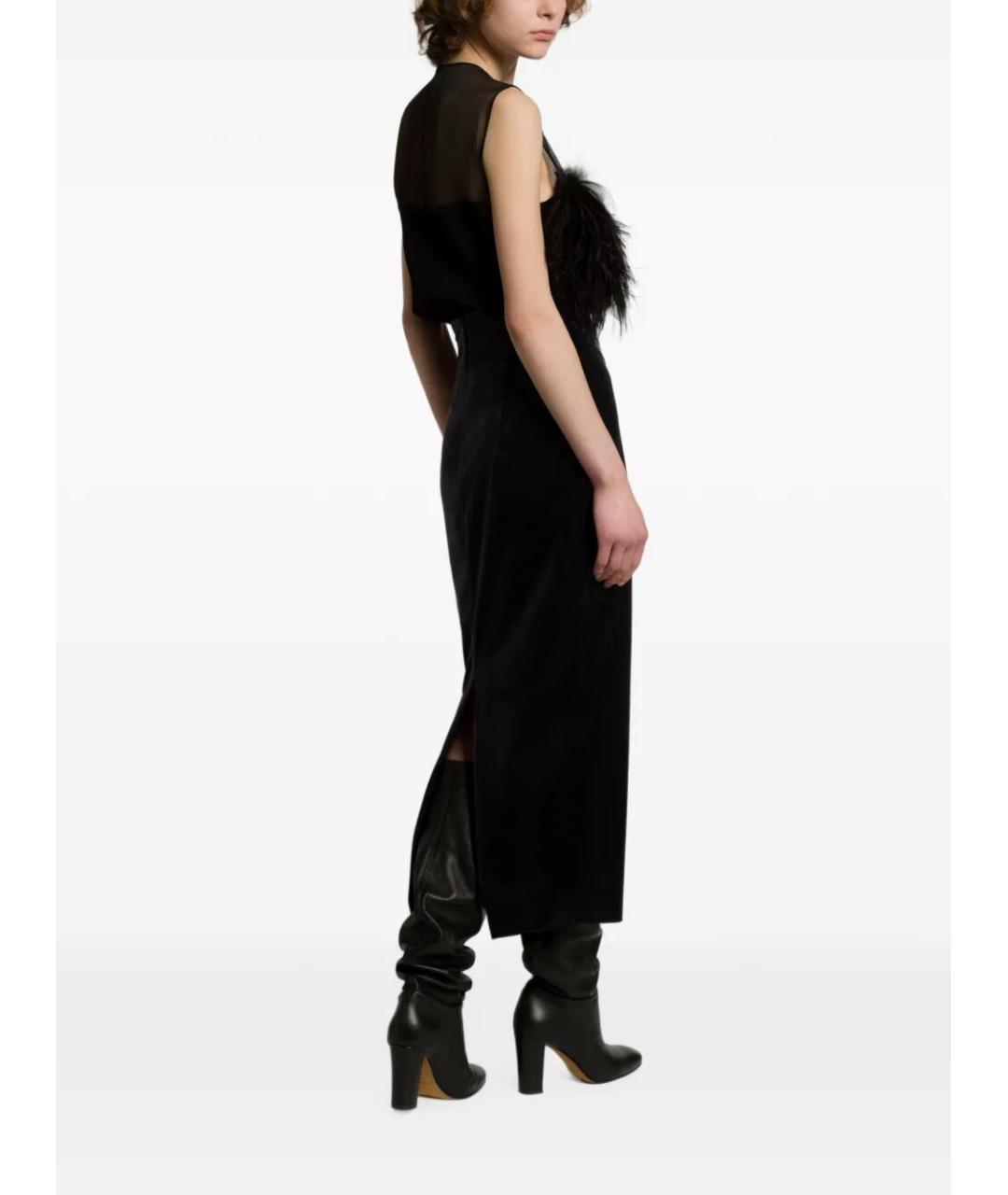 ALBERTA FERRETTI Черная ацетатная юбка миди, фото 2