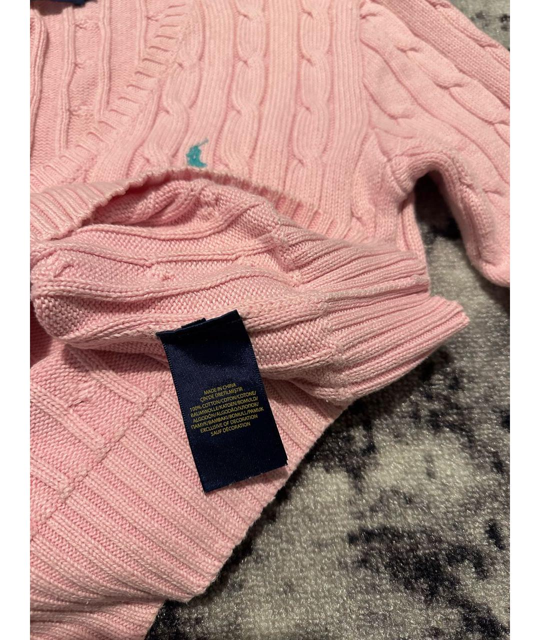 POLO RALPH LAUREN Розовый хлопковый джемпер / свитер, фото 5