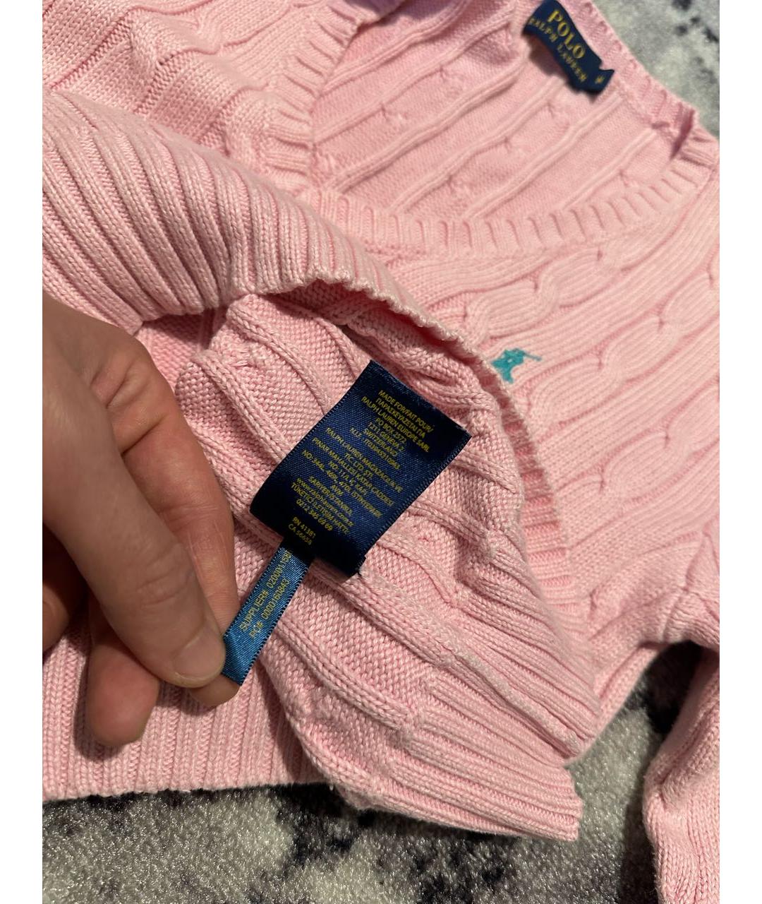 POLO RALPH LAUREN Розовый хлопковый джемпер / свитер, фото 6