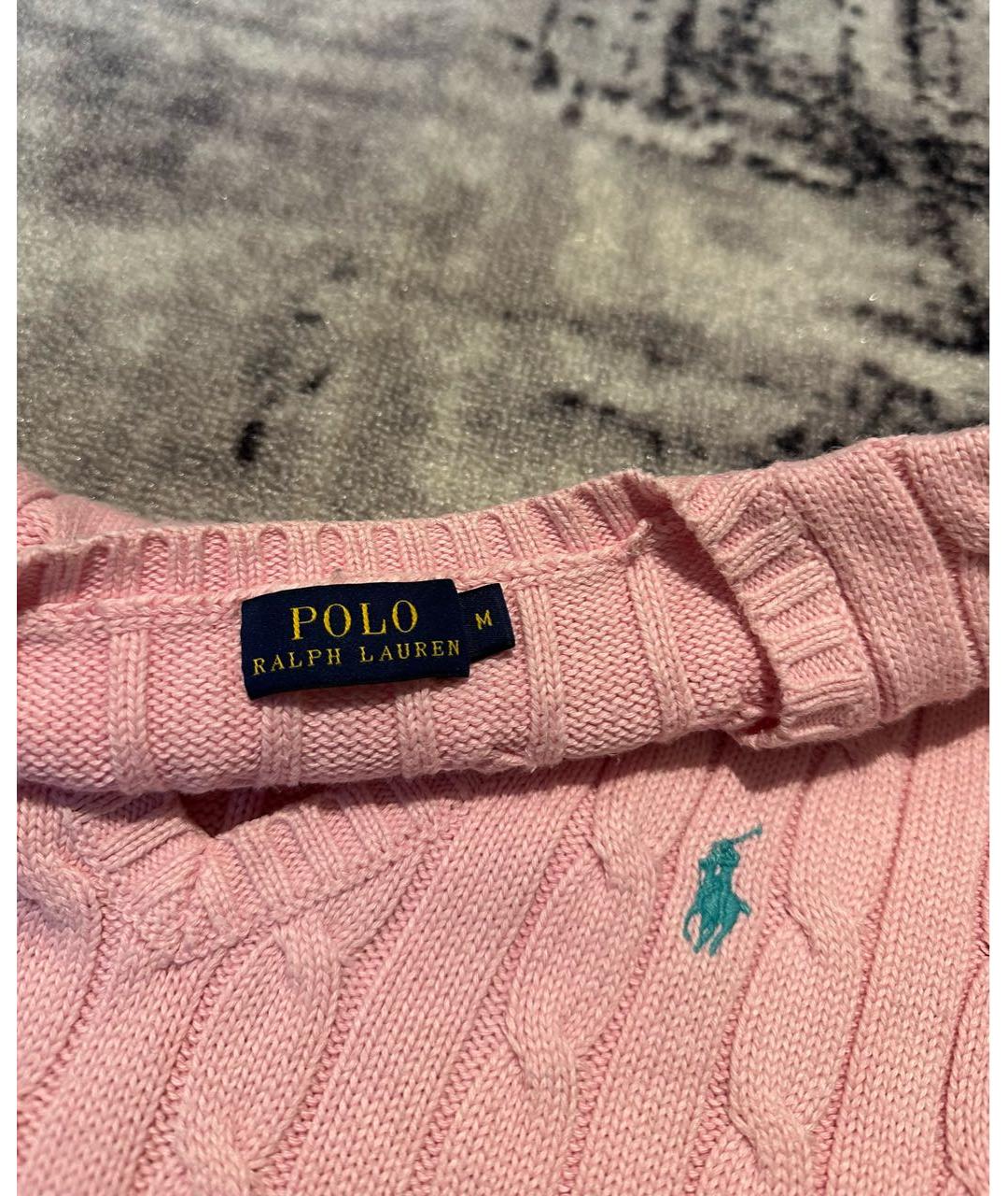 POLO RALPH LAUREN Розовый хлопковый джемпер / свитер, фото 4