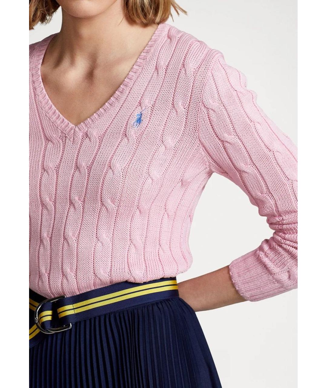 POLO RALPH LAUREN Розовый хлопковый джемпер / свитер, фото 7