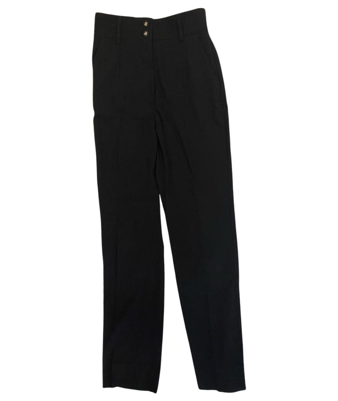 DOLCE&GABBANA Черные шерстяные прямые брюки, фото 1