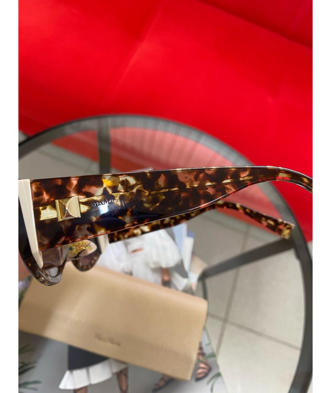 MAX MARA Коричневые пластиковые солнцезащитные очки, фото 2