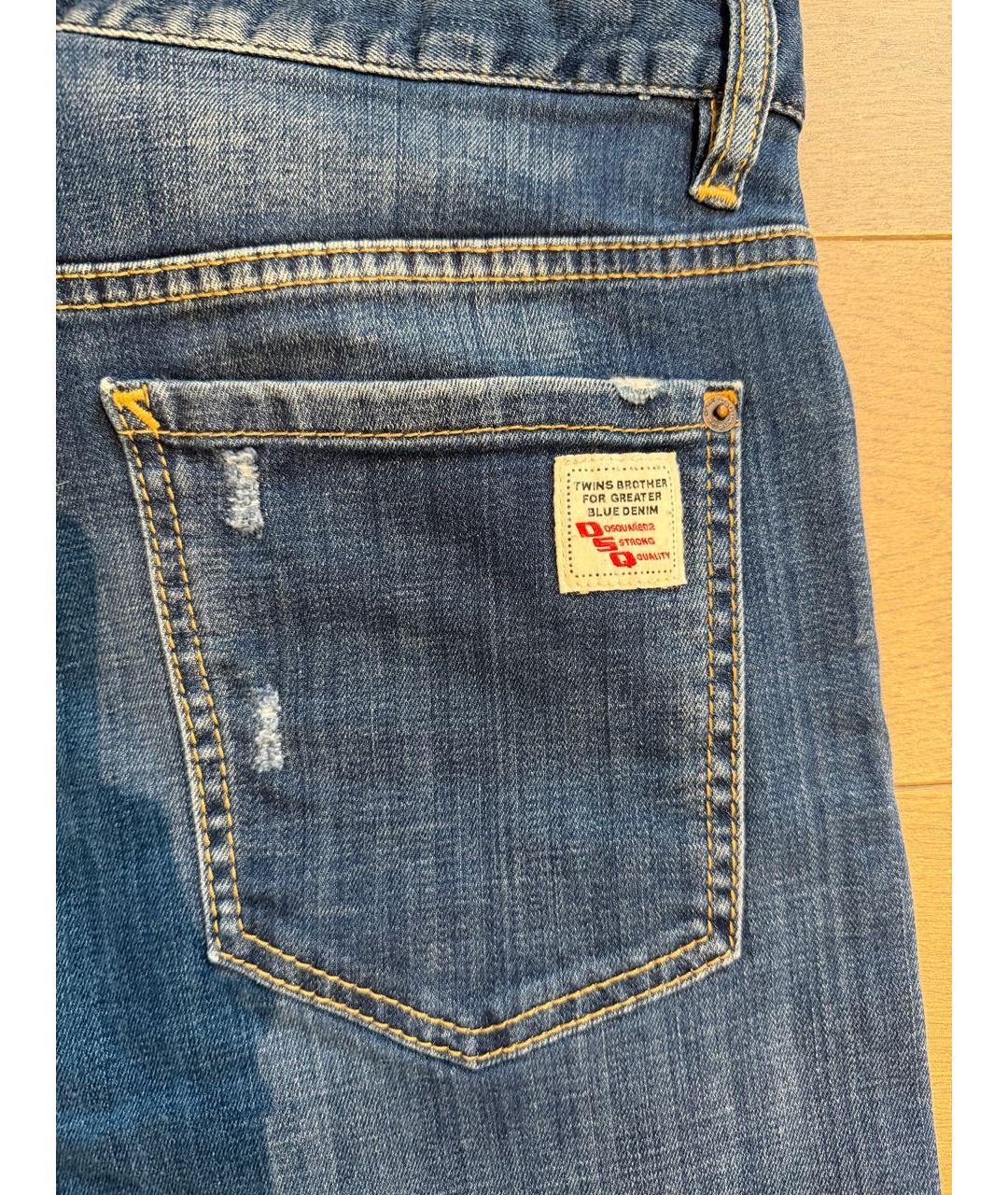 DSQUARED2 Синие прямые джинсы, фото 4