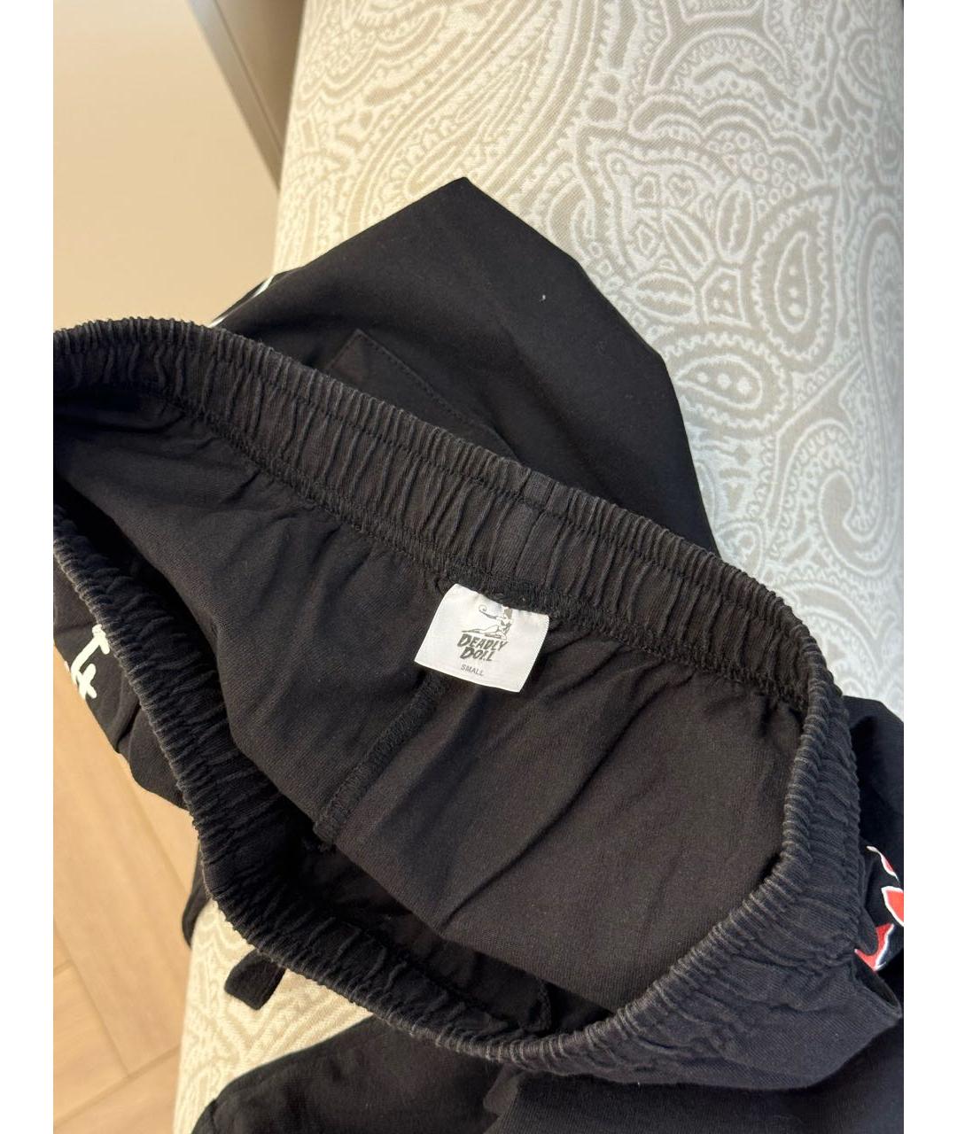 CHROME HEARTS Черные хлопковые прямые брюки, фото 3