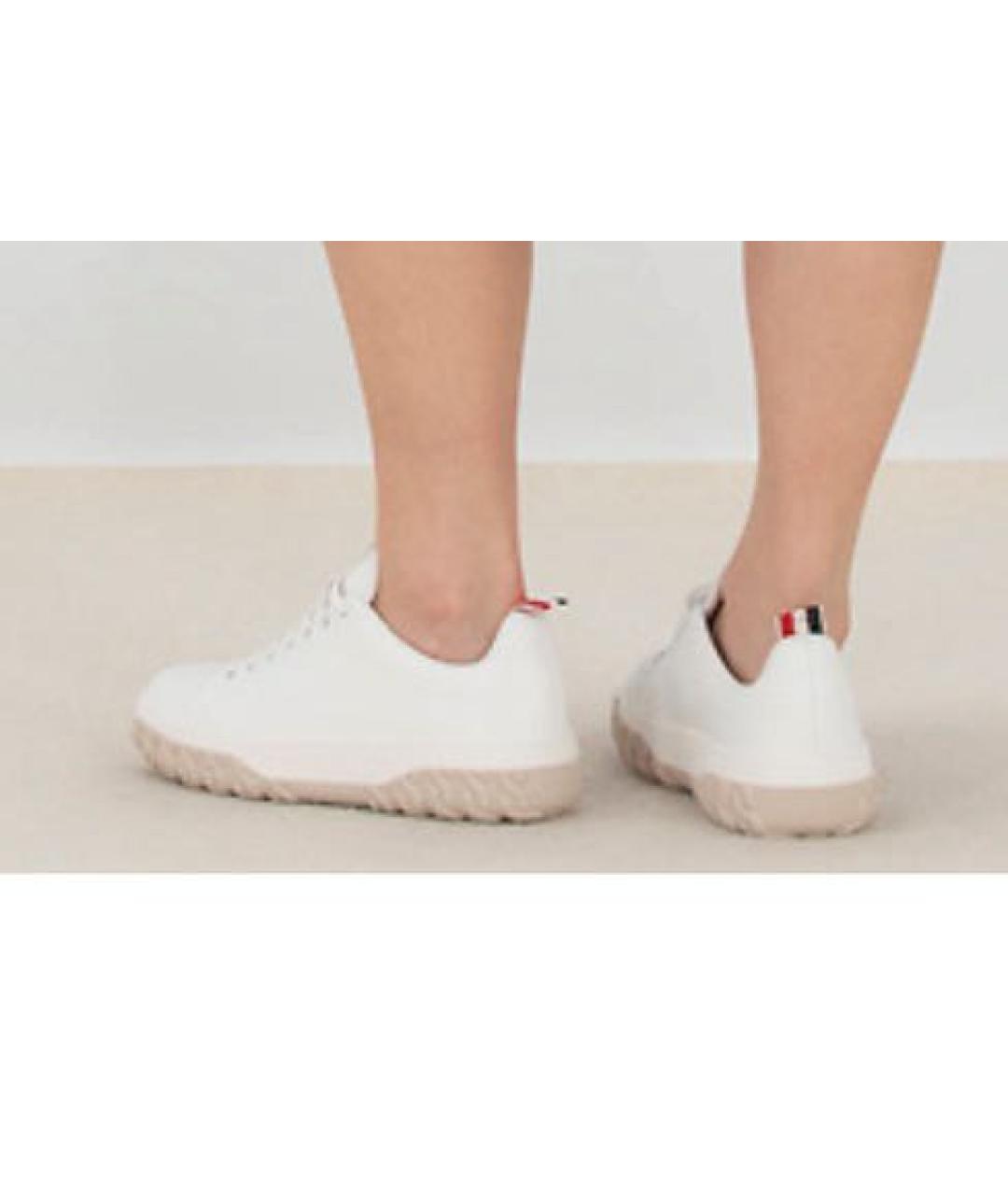 THOM BROWNE Белые кожаные кроссовки, фото 5