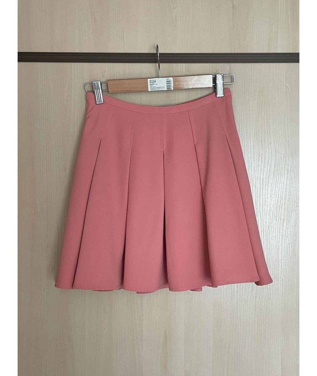 ELISABETTA FRANCHI Розовая вискозная юбка мини, фото 2