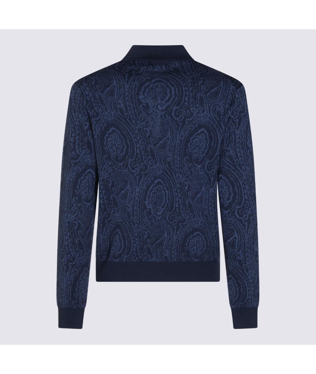 ETRO Темно-синее шерстяное поло с длинным рукавом, фото 2