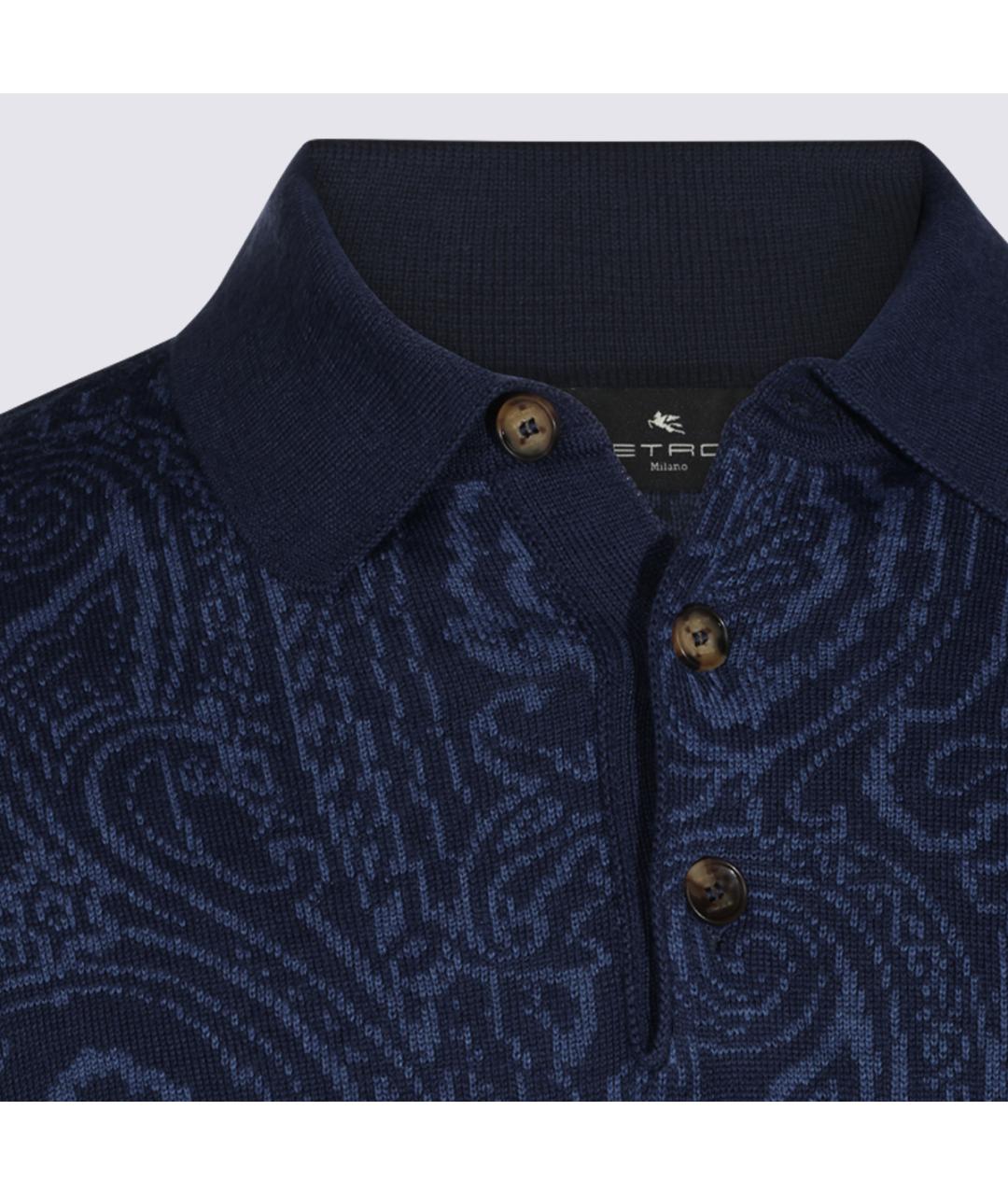 ETRO Темно-синее шерстяное поло с длинным рукавом, фото 3