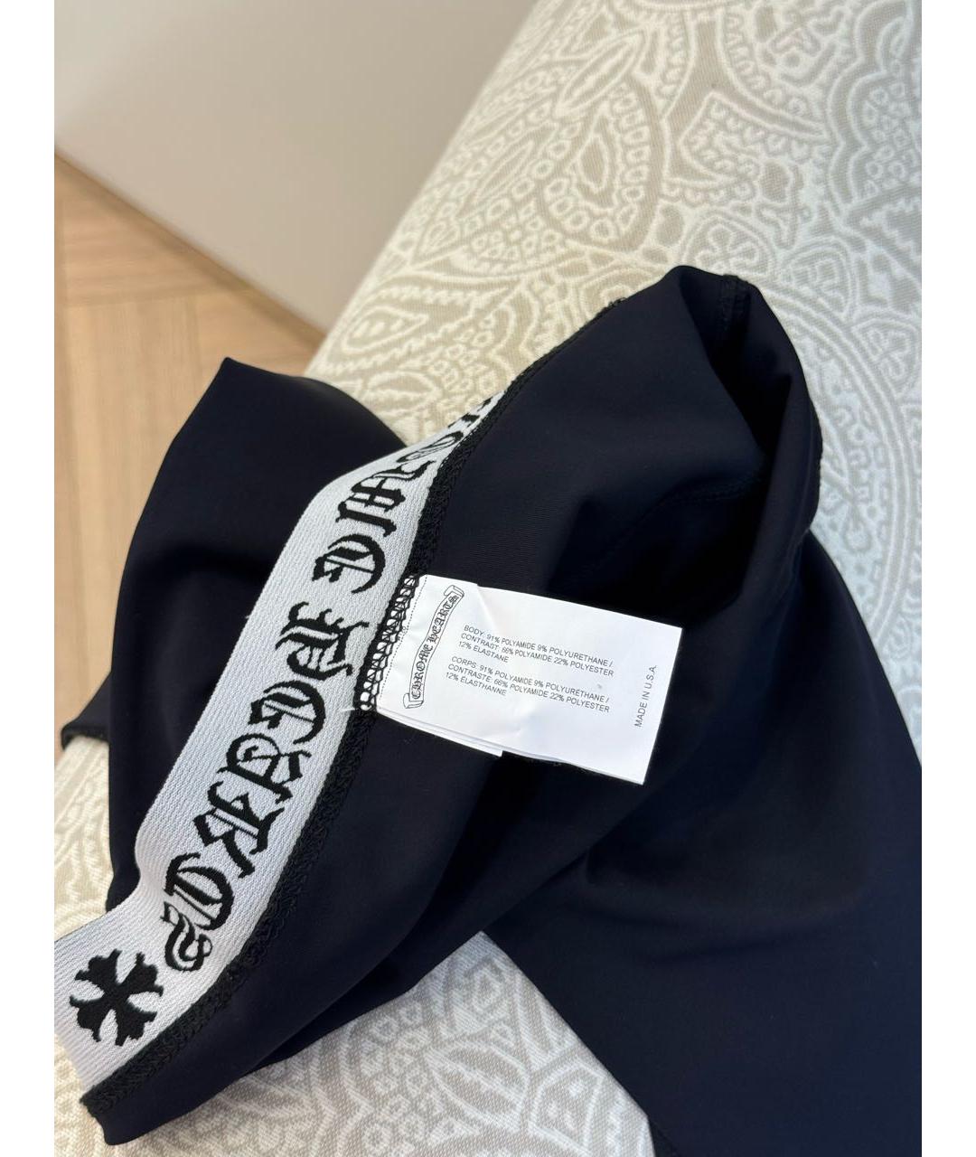 CHROME HEARTS Черные полиамидовые леггинсы и велосипедки, фото 4