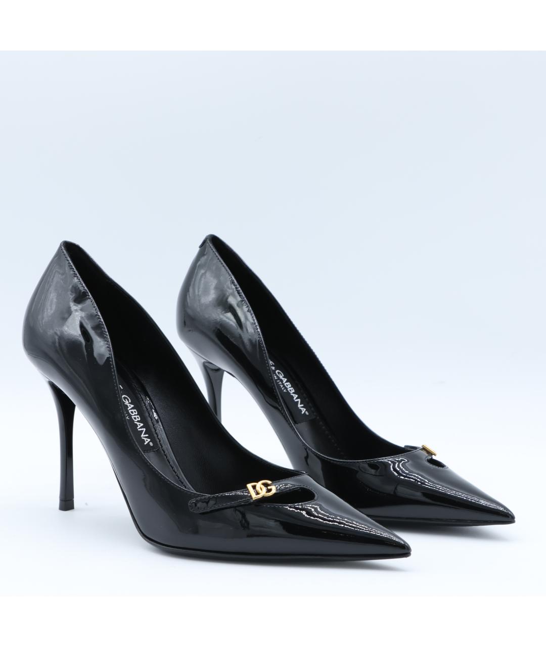 DOLCE&GABBANA Черные кожаные туфли, фото 2