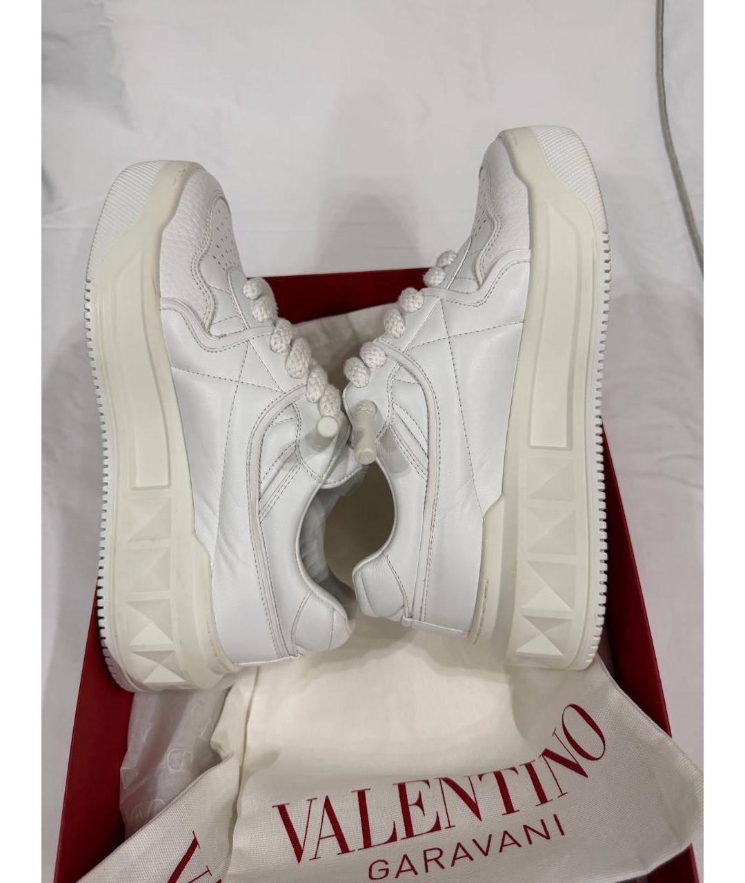 VALENTINO Белые кожаные кроссовки, фото 6