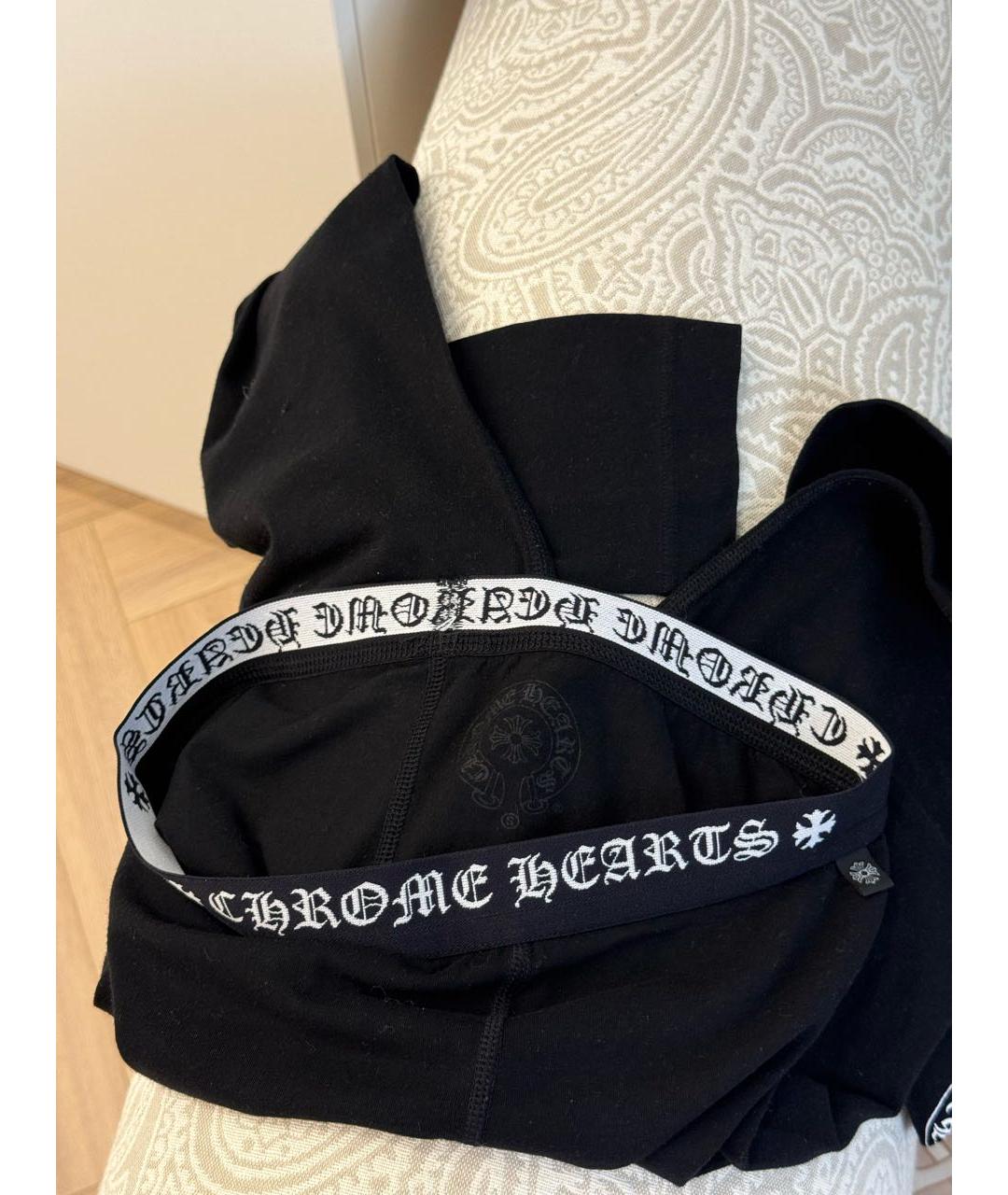 CHROME HEARTS Черные хлопковые леггинсы и велосипедки, фото 3