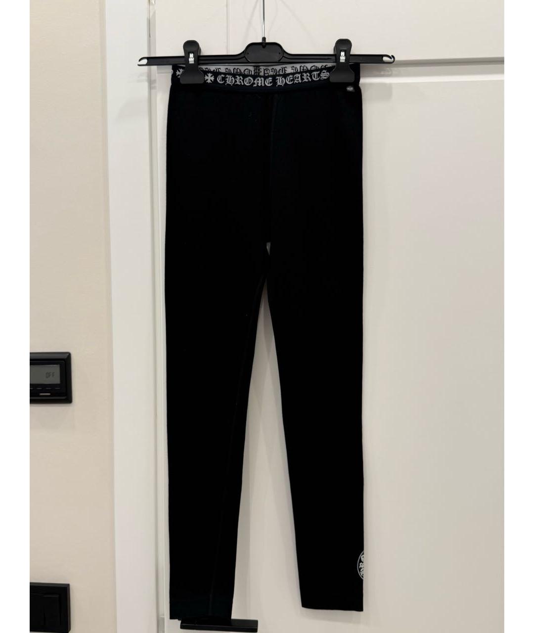 CHROME HEARTS Черные хлопковые леггинсы и велосипедки, фото 4