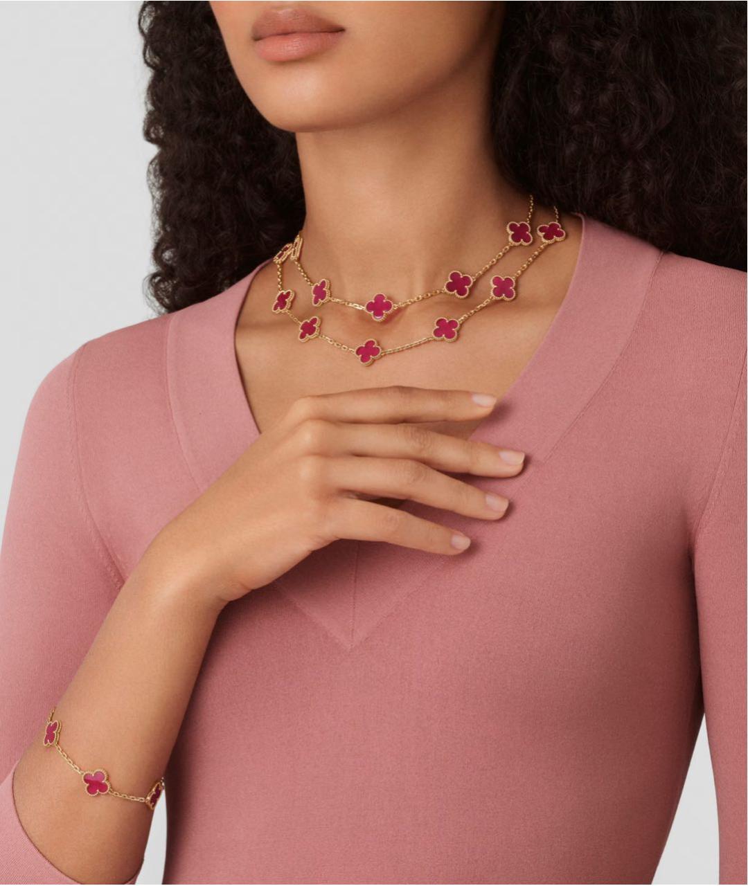 VAN CLEEF & ARPELS Розовый браслет из желтого золота, фото 3