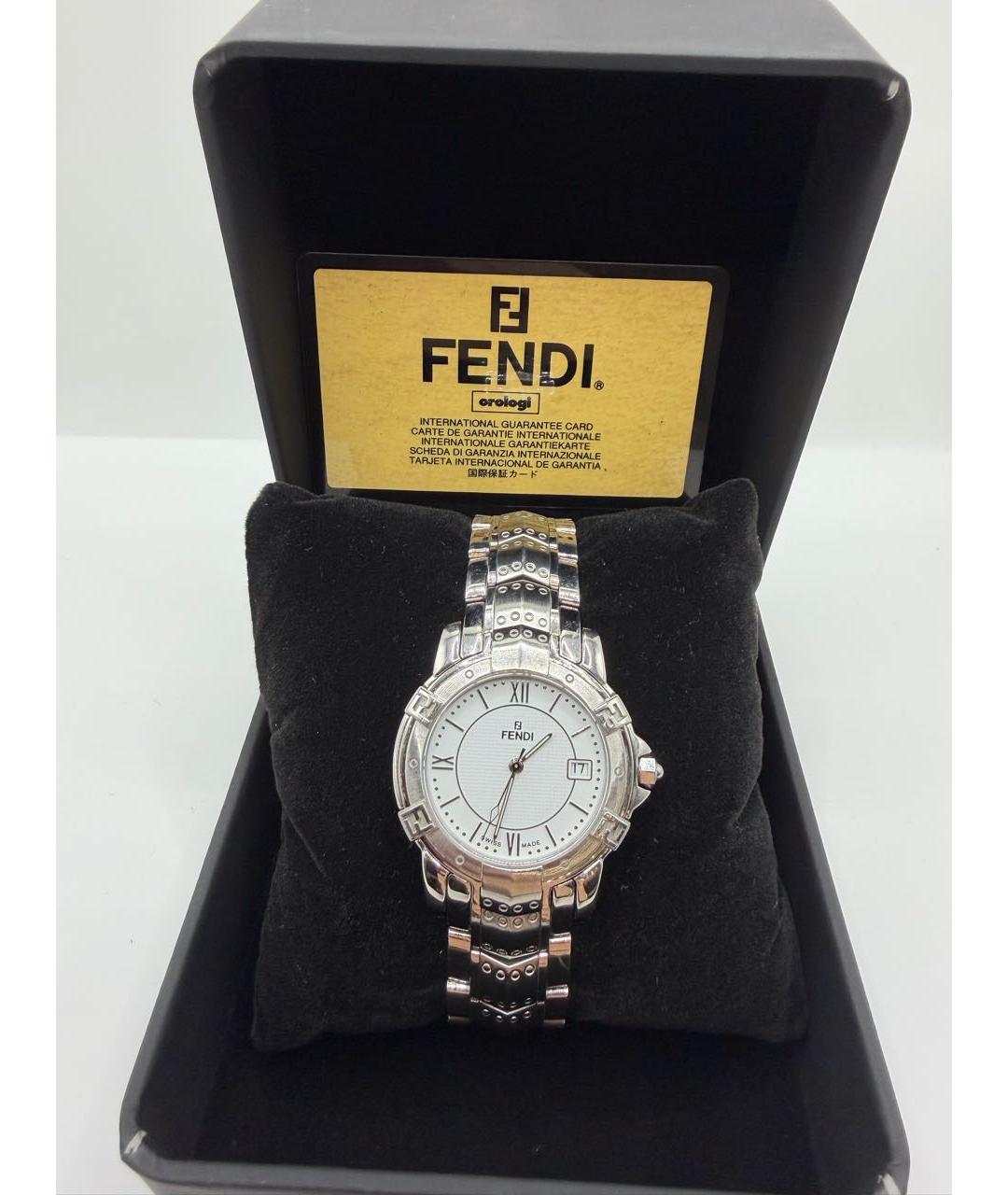 FENDI Серебряные металлические часы, фото 4