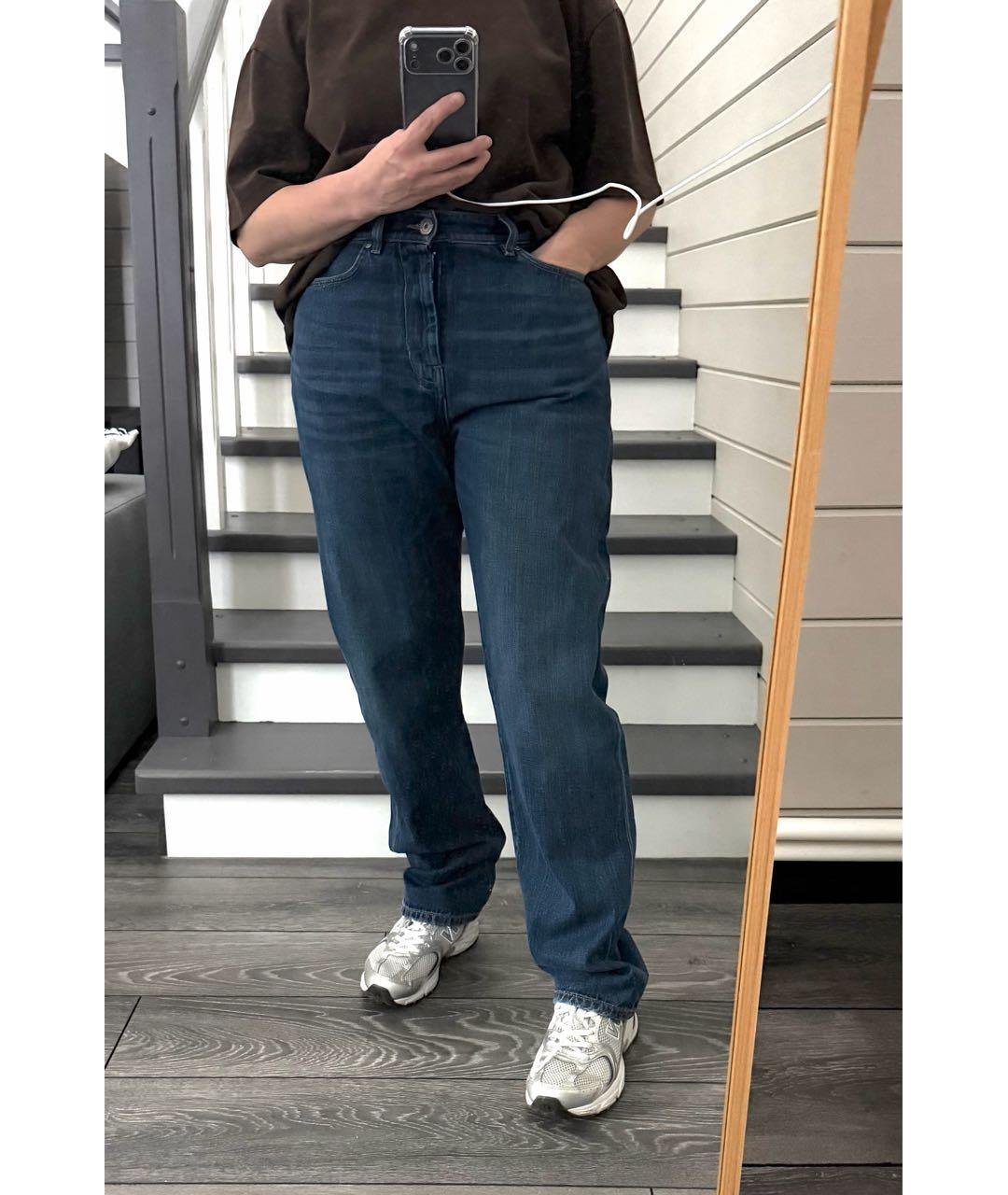 WEEKEND MAX MARA Голубые хлопковые прямые джинсы, фото 2
