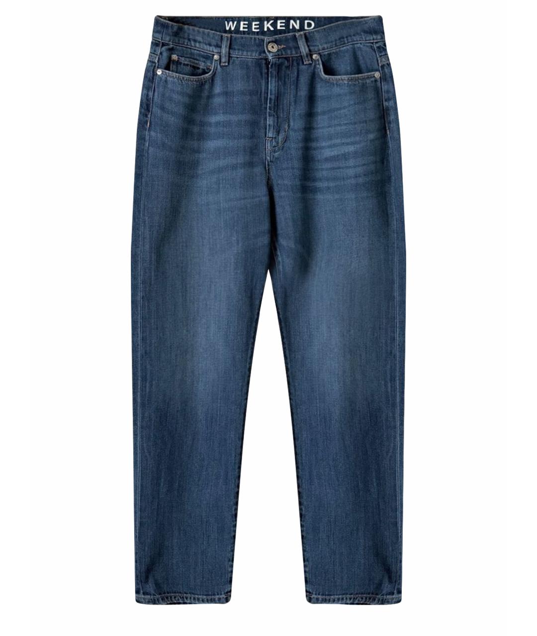 WEEKEND MAX MARA Голубые хлопковые прямые джинсы, фото 1