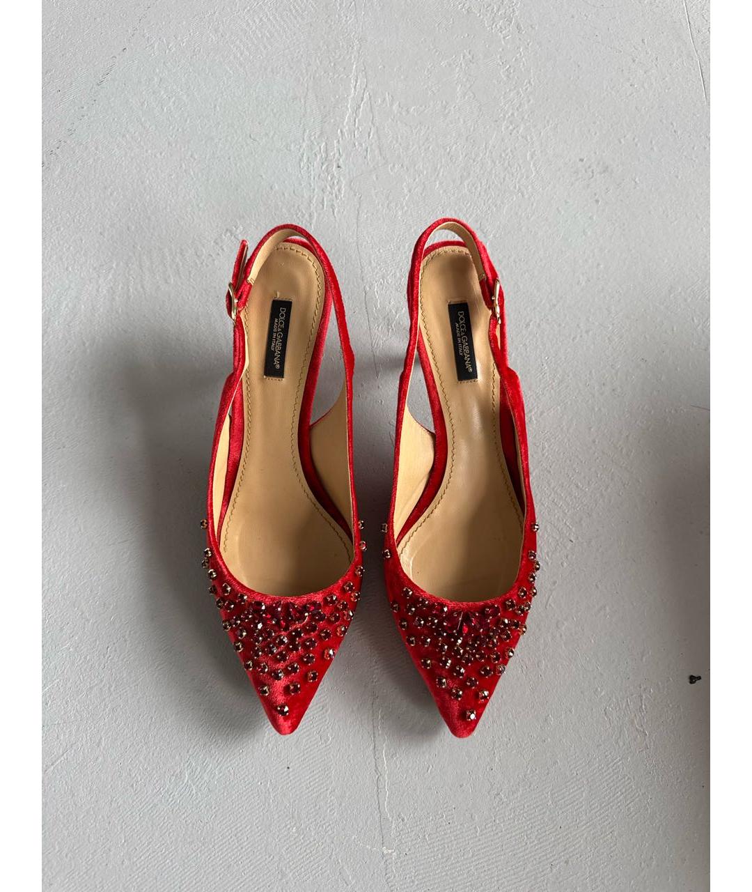 DOLCE&GABBANA Красные замшевые туфли, фото 2