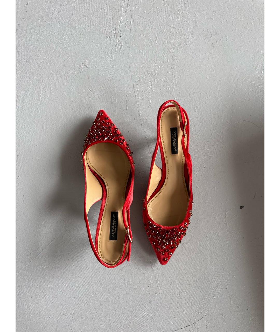 DOLCE&GABBANA Красные замшевые туфли, фото 3