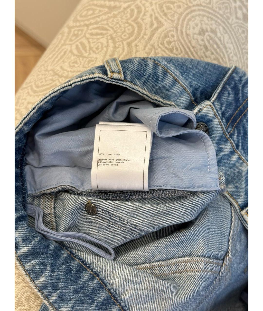 CHANEL Синие хлопковые прямые джинсы, фото 6