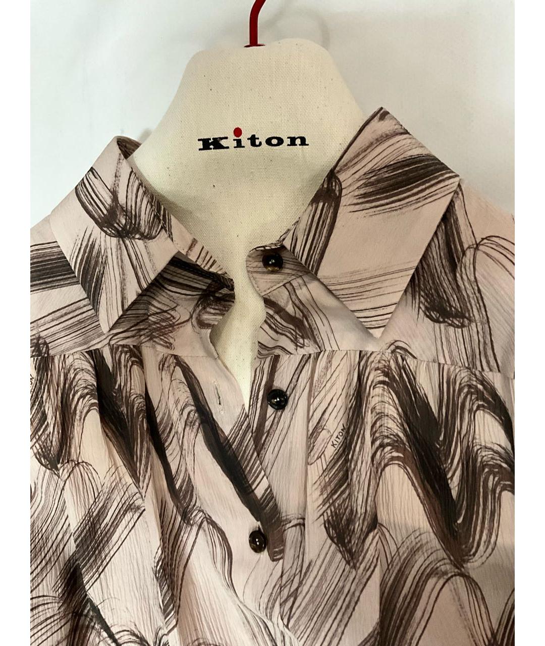 KITON Бежевое шелковое повседневное платье, фото 2