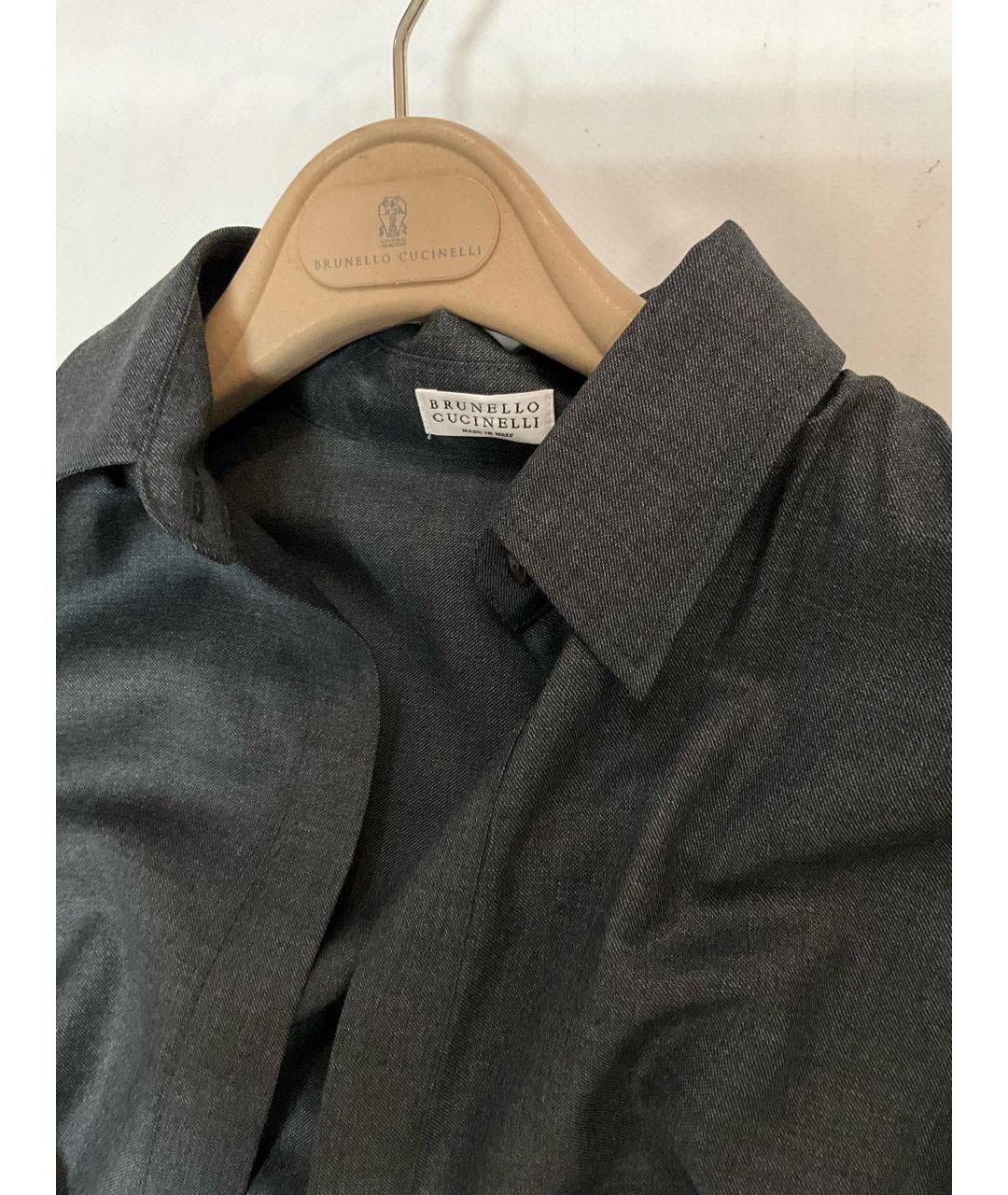 BRUNELLO CUCINELLI Серое шерстяное повседневное платье, фото 2