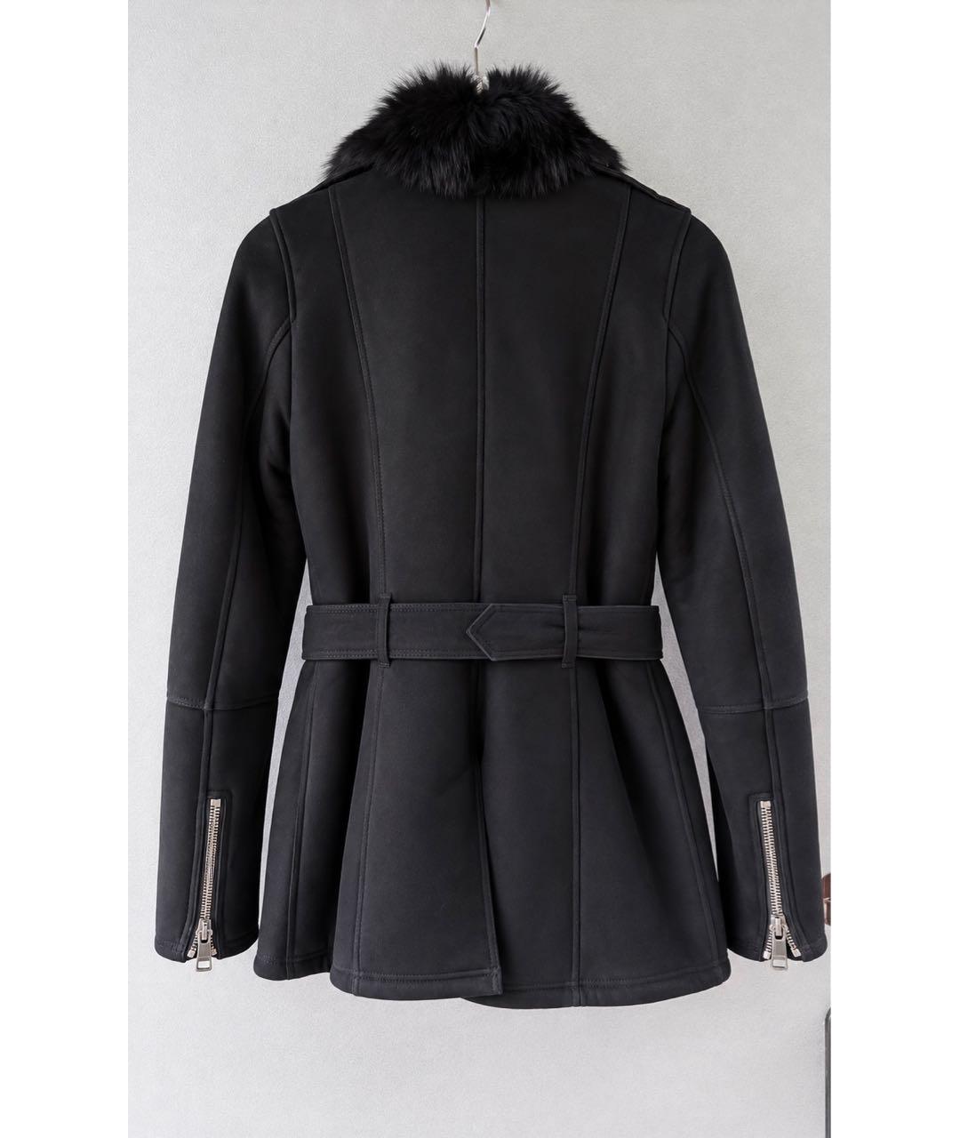 BURBERRY Черная замшевая дубленка, фото 2