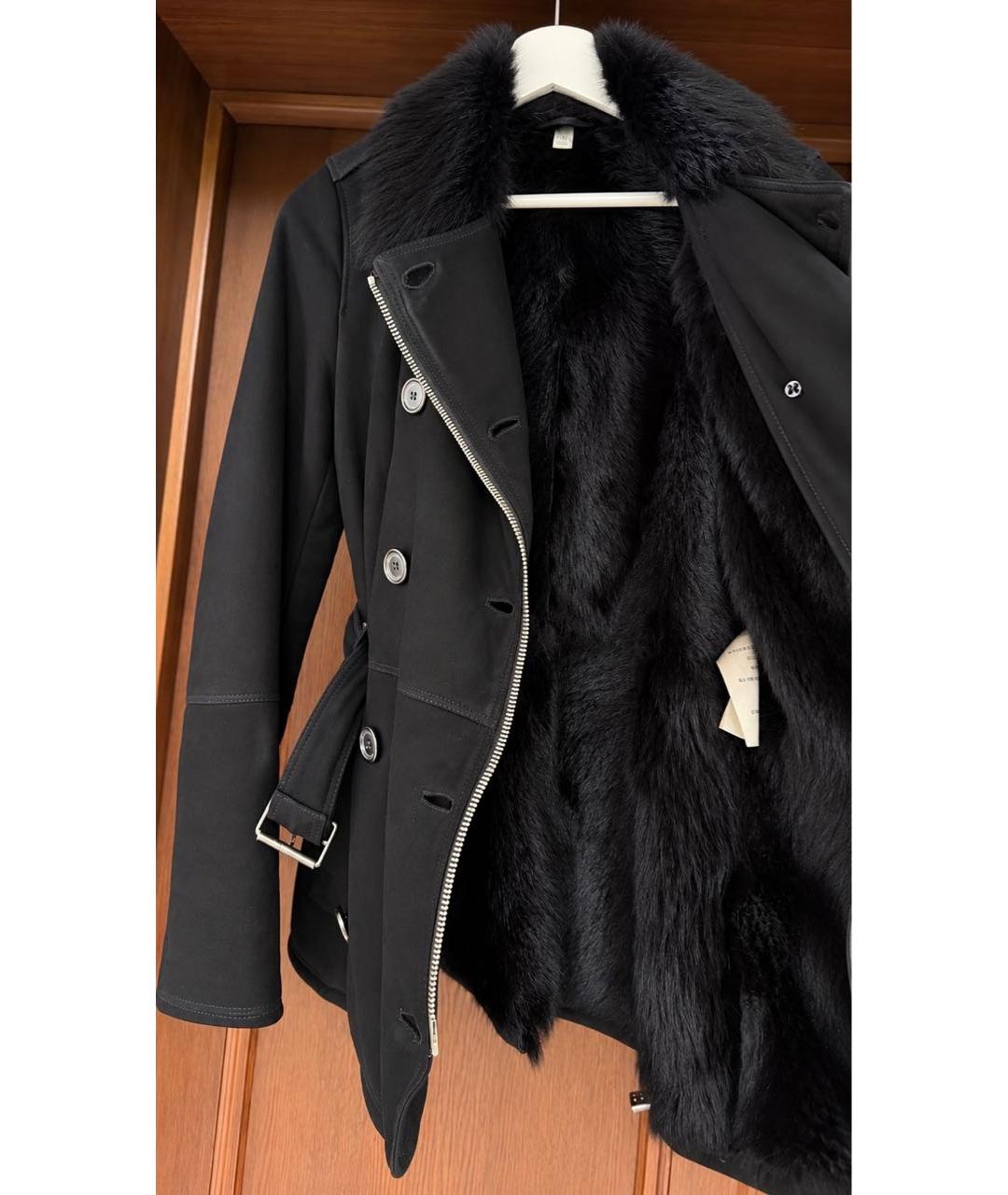 BURBERRY Черная замшевая дубленка, фото 3