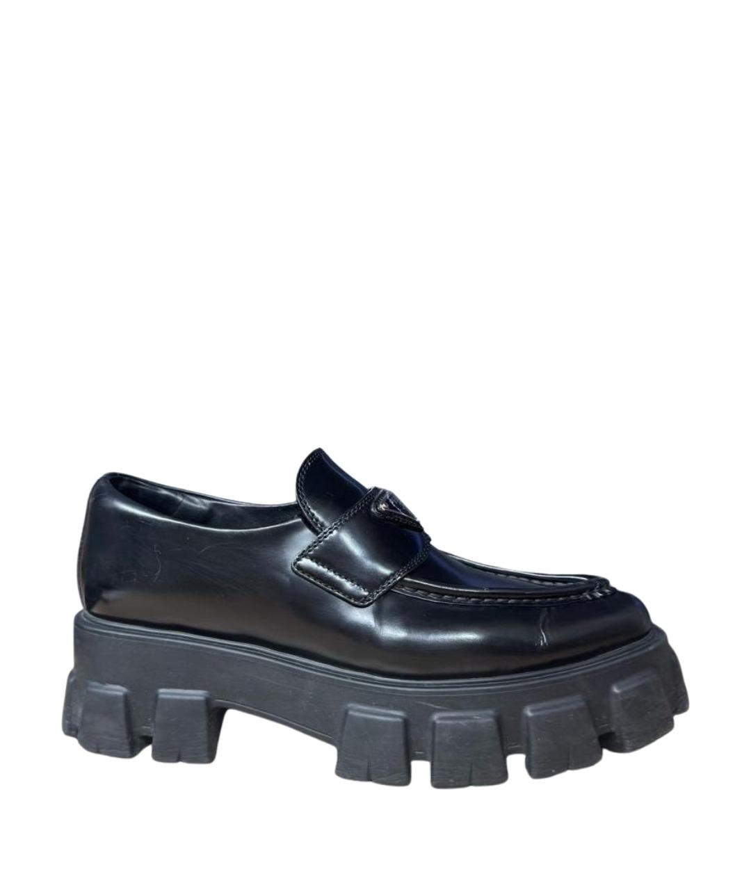 PRADA Черные кожаные лоферы, фото 1