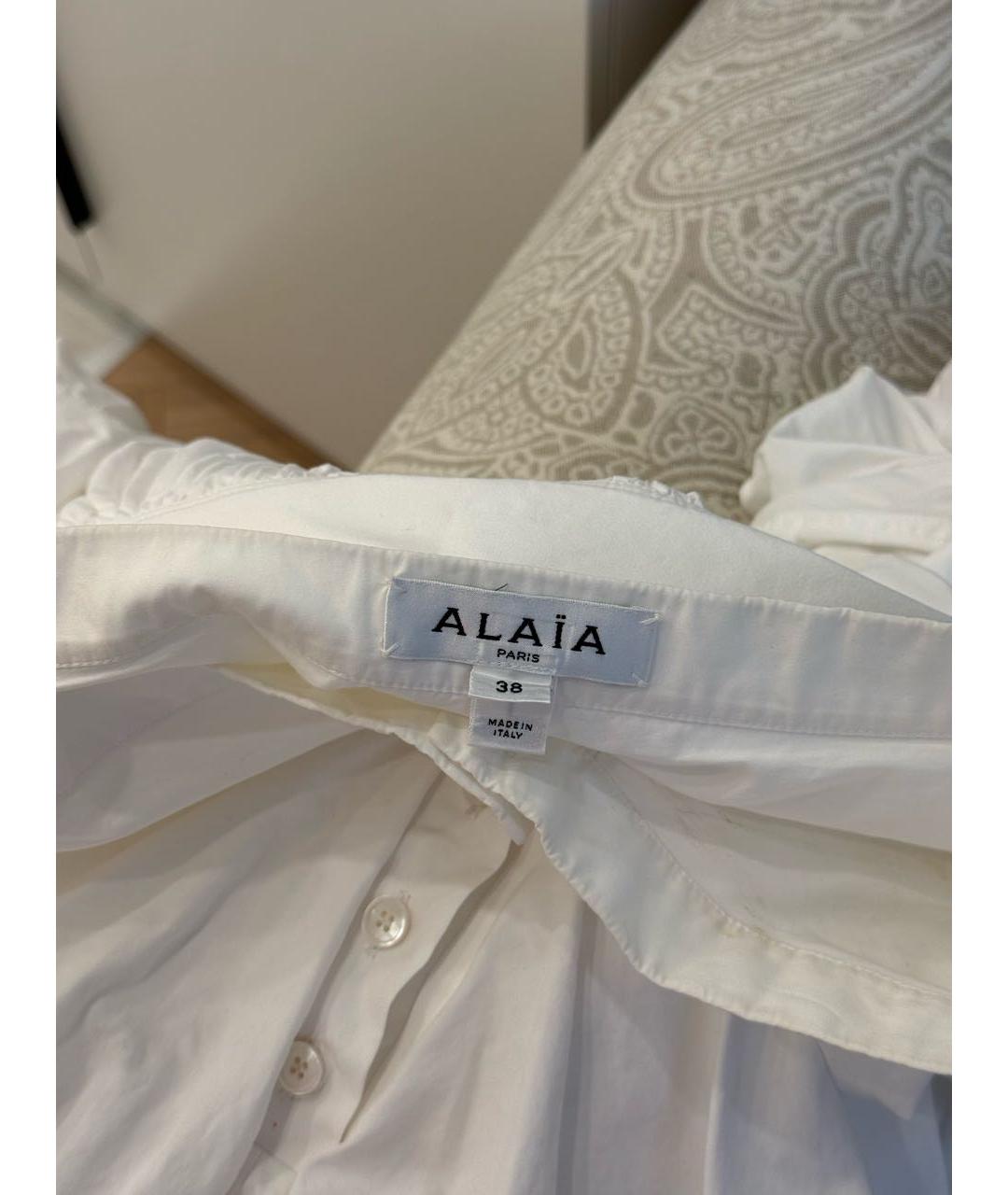 ALAIA Белая хлопковая юбка мини, фото 3