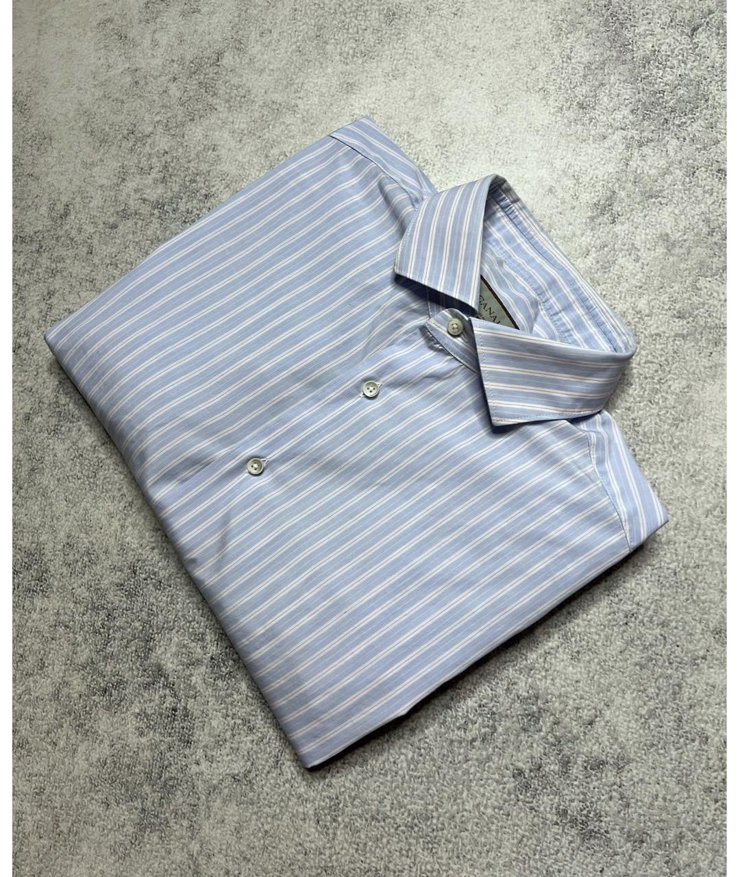 CANALI Голубая хлопковая классическая рубашка, фото 2