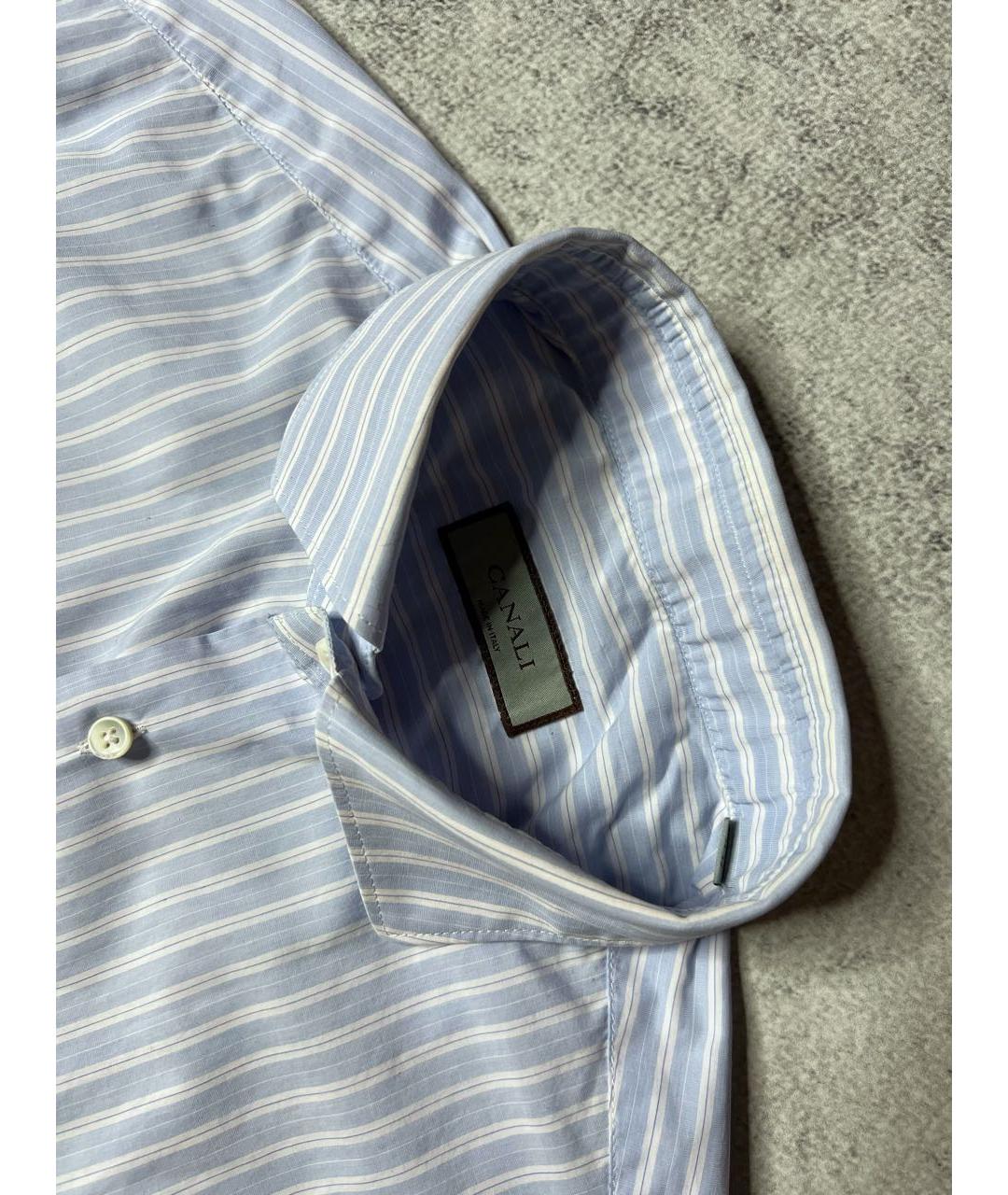 CANALI Голубая хлопковая классическая рубашка, фото 5