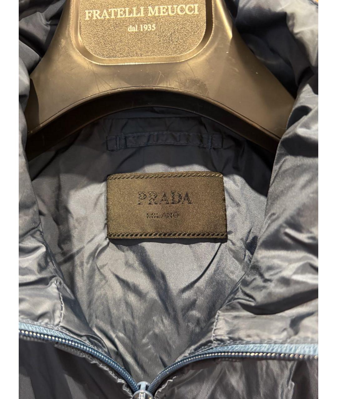 PRADA Синяя полиэстеровая куртка, фото 6