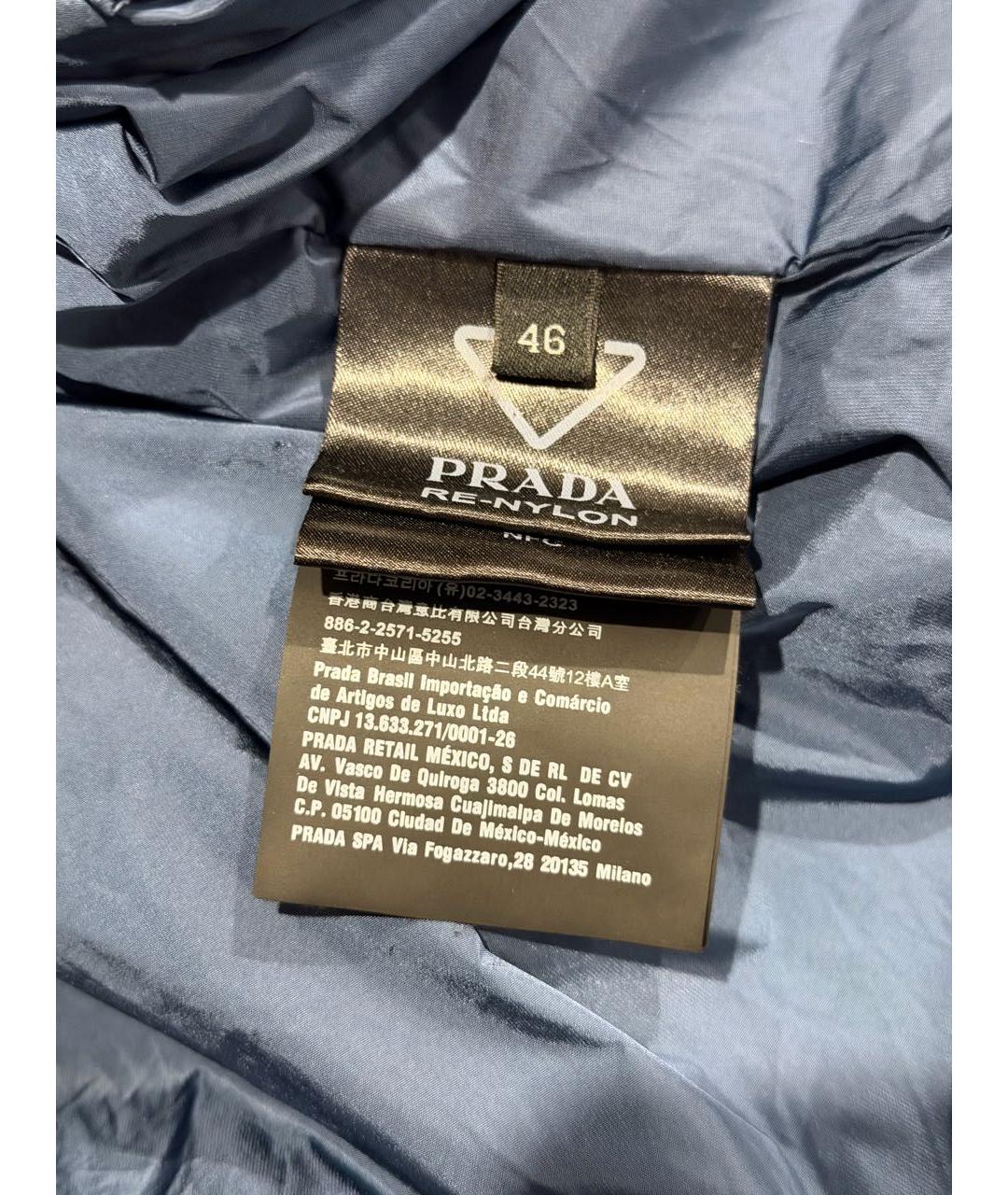PRADA Синяя полиэстеровая куртка, фото 8