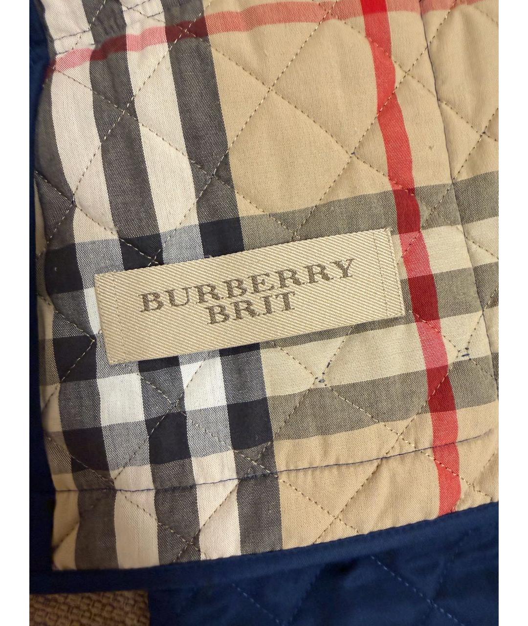 BURBERRY Синяя полиэстеровая куртка, фото 5
