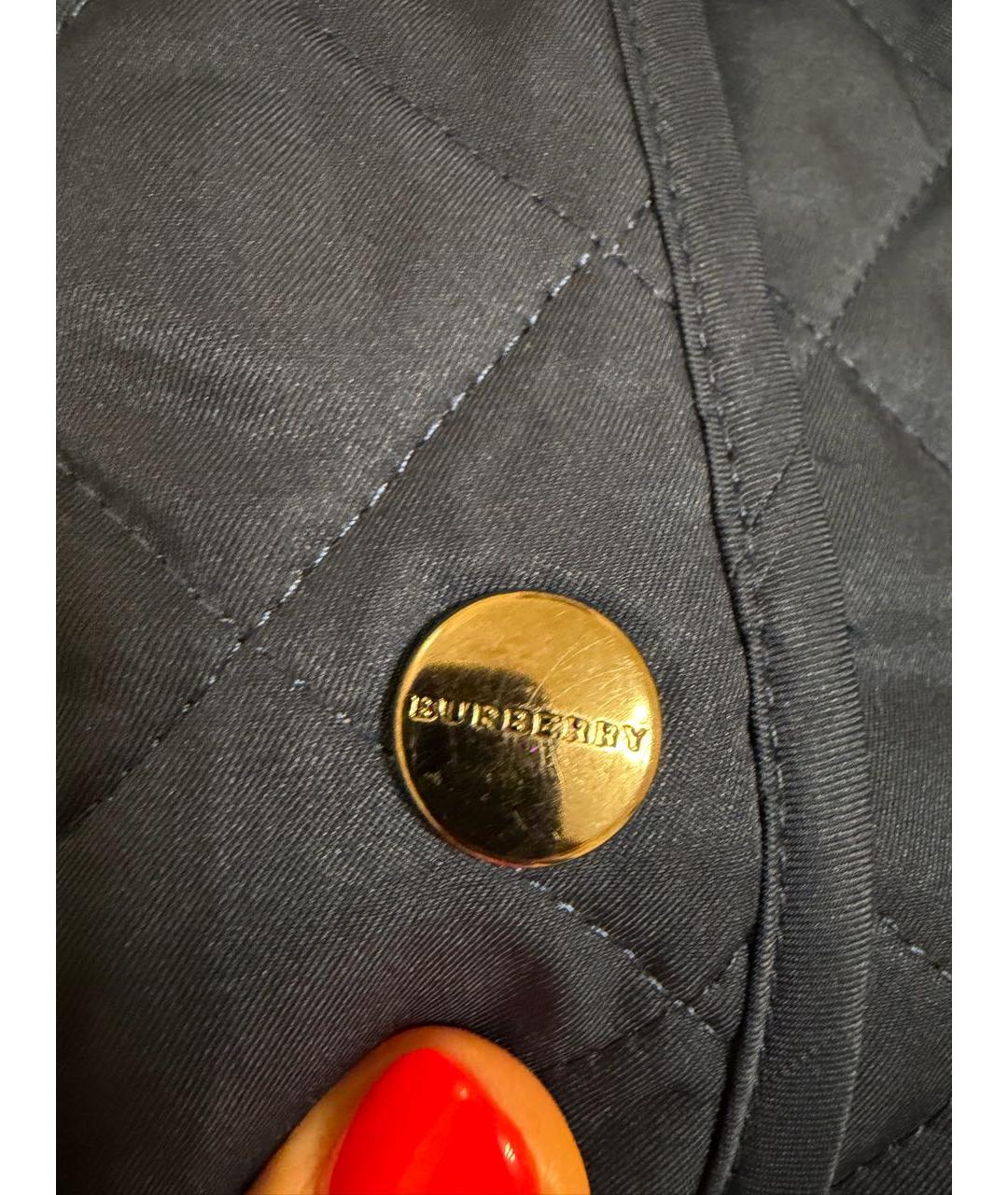BURBERRY Синяя полиэстеровая куртка, фото 3