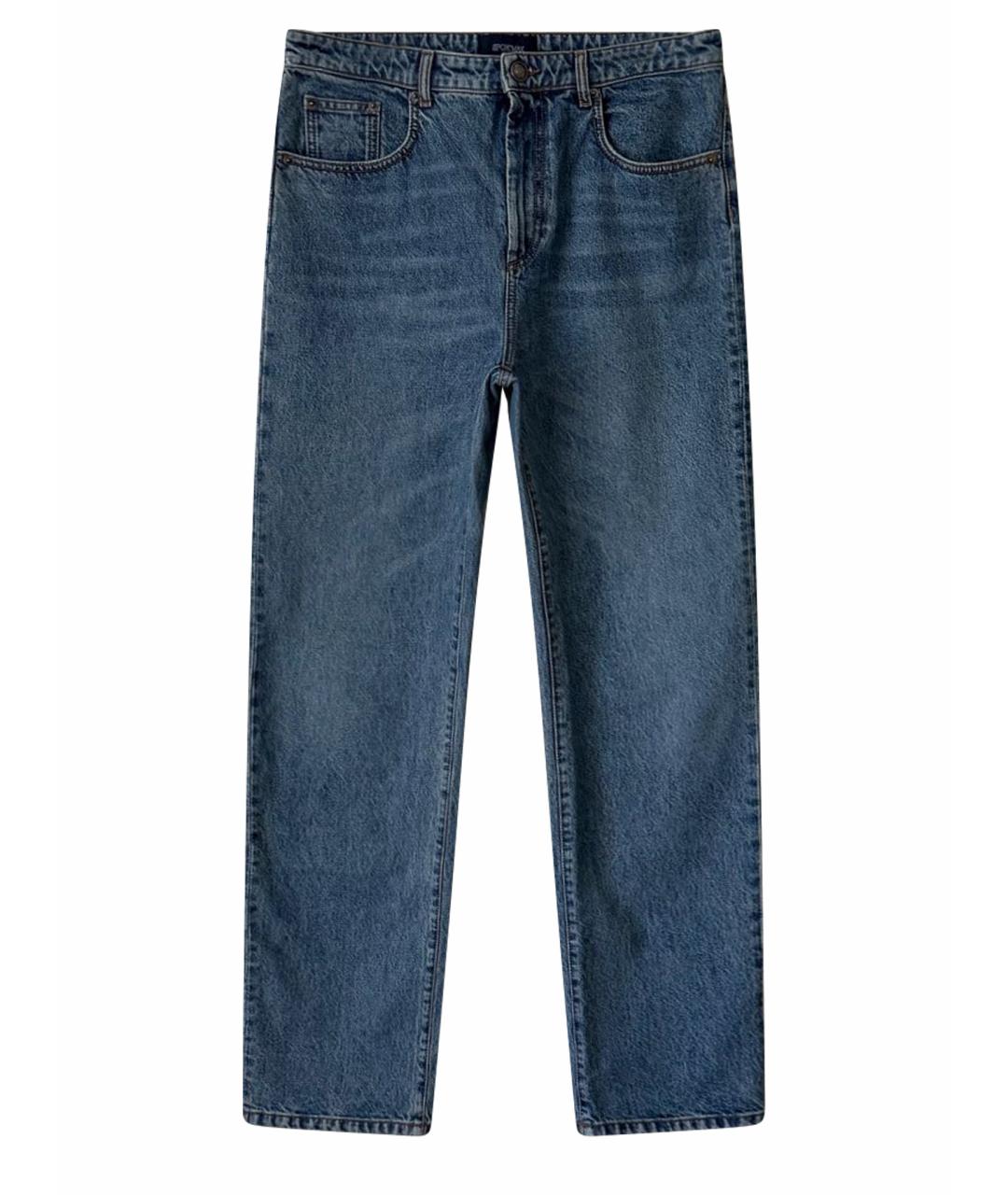 SPORTMAX Голубые хлопковые прямые джинсы, фото 1
